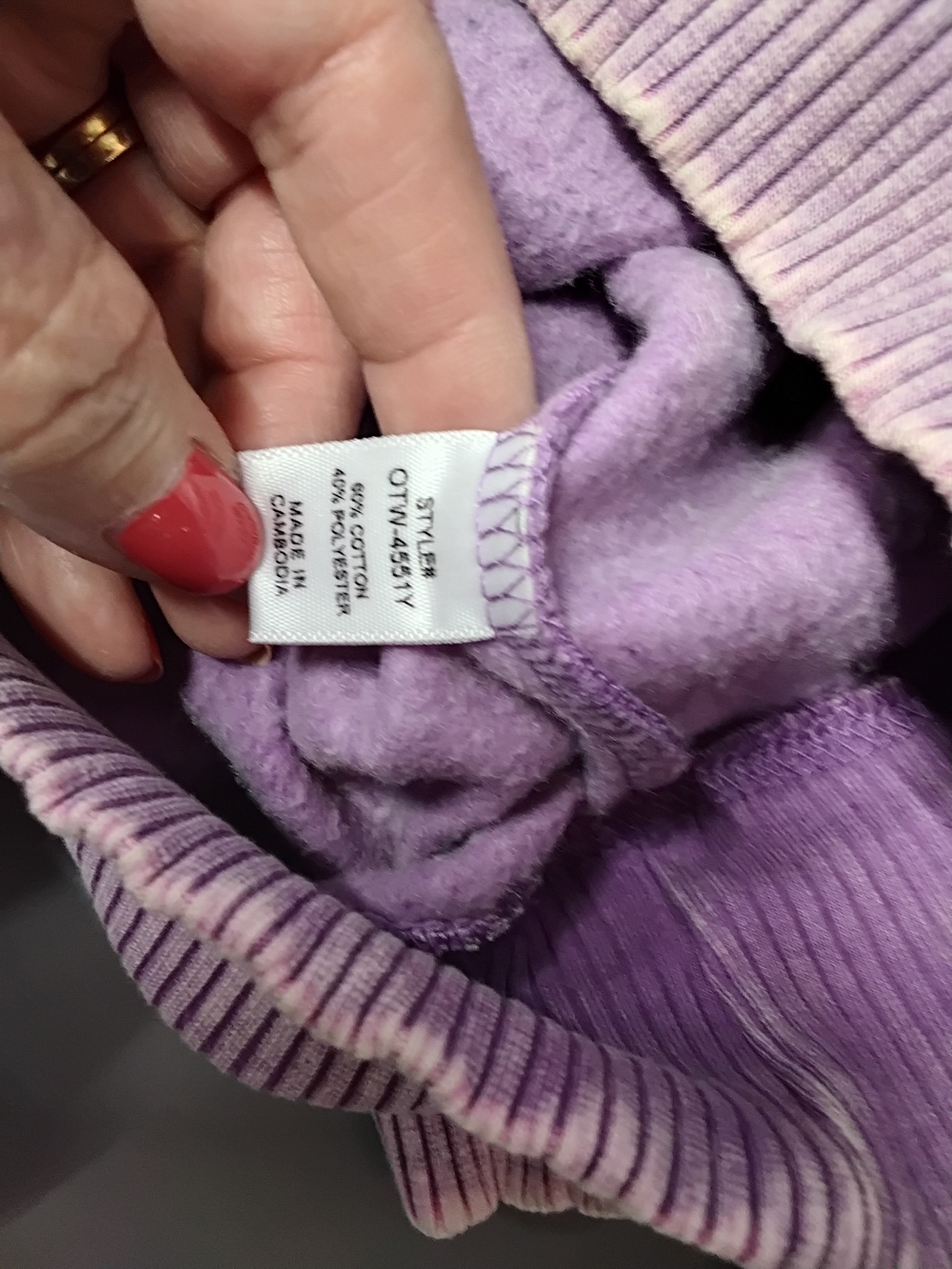 3970 S8ze Large Zenana Outfitters Lavender Floral Appliqué Hoodie Sweatshirt. - Picture 7 of 7